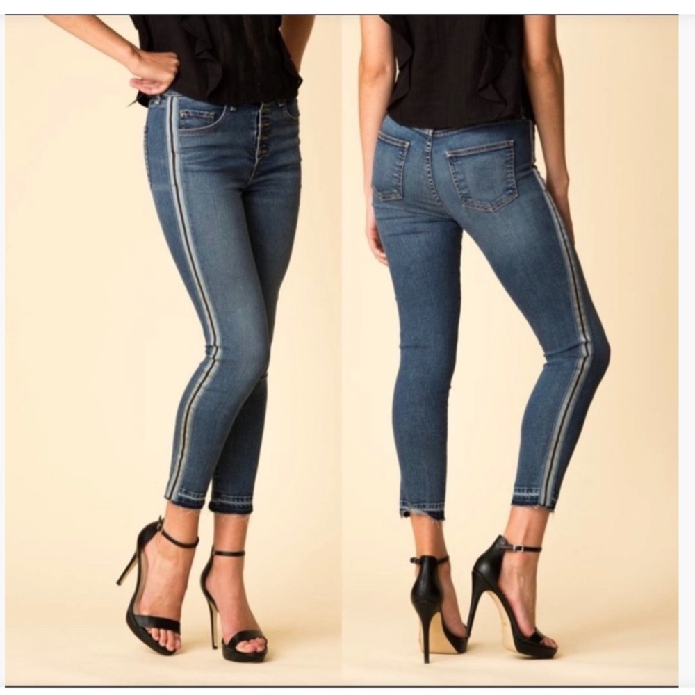 Veronica Beard Jeans women’s Debbie 10" Skinny Jean Button Fly Raw Hems Size 26